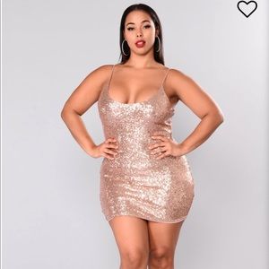 Baby Tonight Sequin Dress - Rose Gold